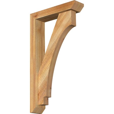 Ekena Millwork Imperial Slat Rough Sawn Bracket w/ Offset Brace, Western Red Cedar, 4"W x 16"D x 28"H BKT0402X16X28IMP06RWR